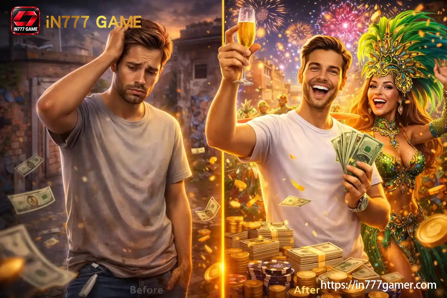 Before and after instant casino win